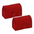 thumbnail image 1 of Uxcell Velvet Ring Box, 2 Pack Travel Ring Box Jewelry Holder Portable Mini Jewelry Case Organizer for Rings, Red, 1 of 6