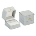 thumbnail image 1 of Uxcell Velvet Ring Box, 2 Pack Wedding Ring Box Vintage Jewelry Holder for Engagement Style 4, Gray, 1 of 6