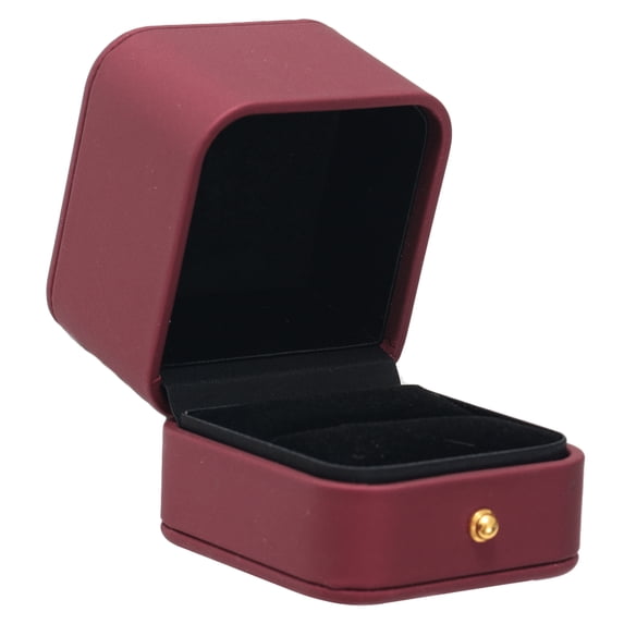 Uxcell Velvet Ring Box, Single Slot Wedding Ring Box Vintage Jewelry Holder, Red