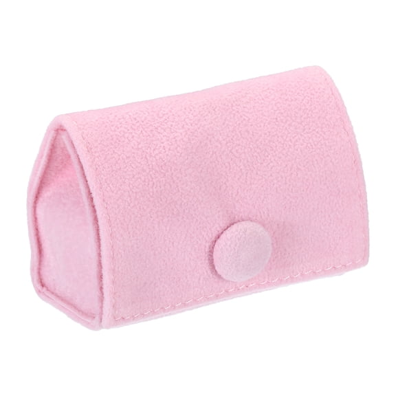 Uxcell Velvet Ring Box, Travel Ring Box Jewelry Holder Portable Mini Jewelry Case Organizer for Rings, Pink