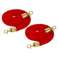 thumbnail image 1 of Uxcell Velvet Stanchion Rope, Barrier Rope Velvet Carpet Ropes with Snap Hooks for Posts Stands Queue Divider Crowd Control Red Golden 6.6 Ft, 1 of 7