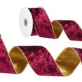 thumbnail image 1 of Uxcell 2.5" x 10 Yards Velvet Wired Gold Crushed Ribbon for Bow Decor Deep Red, 1 of 7