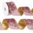 thumbnail image 1 of Uxcell 2.5" x 10 Yards Velvet Wired Gold Crushed Ribbon for Bow Decor Tau Brown, 1 of 7