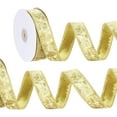 thumbnail image 1 of Uxcell Velvet Wired Ribbon, Velvety Gold Crushed Ribbons Single Faced for Craft Bow Wreaths Chrismas Tree Decorations Yellow, 1 of 7