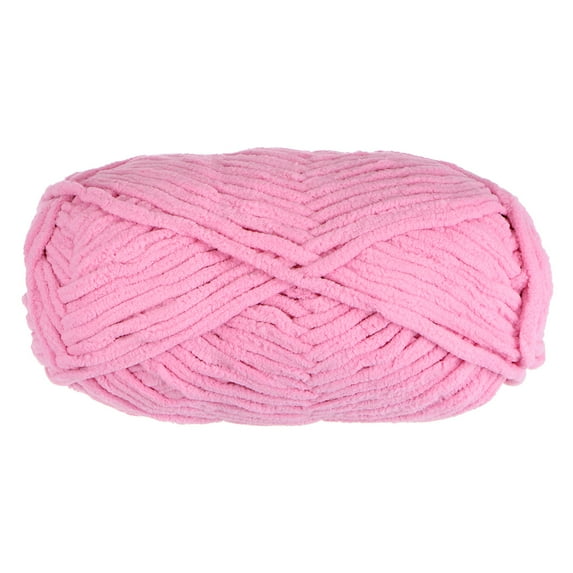 Uxcell Velvet Yarn Blanket Yarn 100g/3.5oz Polyester Soft Knitting Chenille Yarn Dark Pink