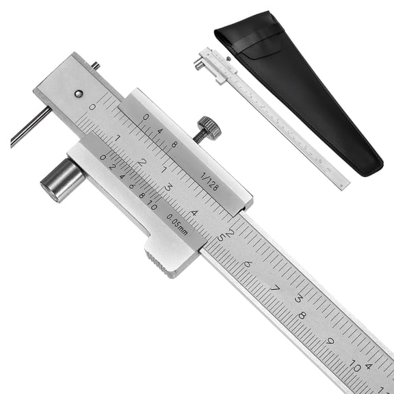 Uxcell Vernier Caliper 0-8" / 0-200mm Stainless Steel 0.002" / 0.05mm Precision with Carbide Scriber Dual Scale Parallel Caliper Measuring Tools for Metal Wood Plastic Welding Machine