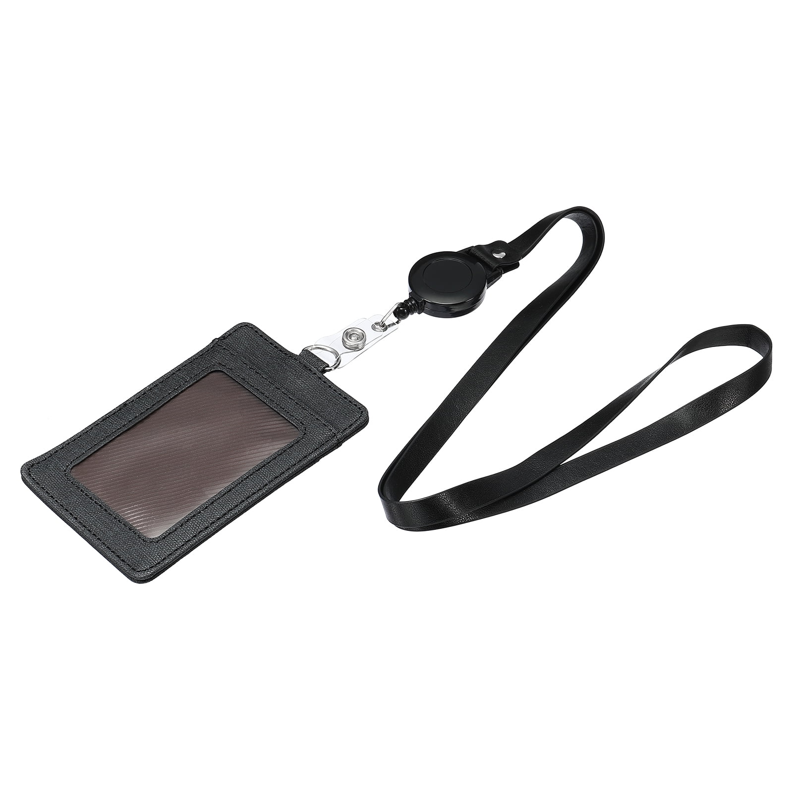 ID Badge Holder With Retractable Lanyard, 4 Card Slots ID Card Holder Zipper Pocket Easy Swipe Id Holder Work Id School Id Metro Card Access Card
