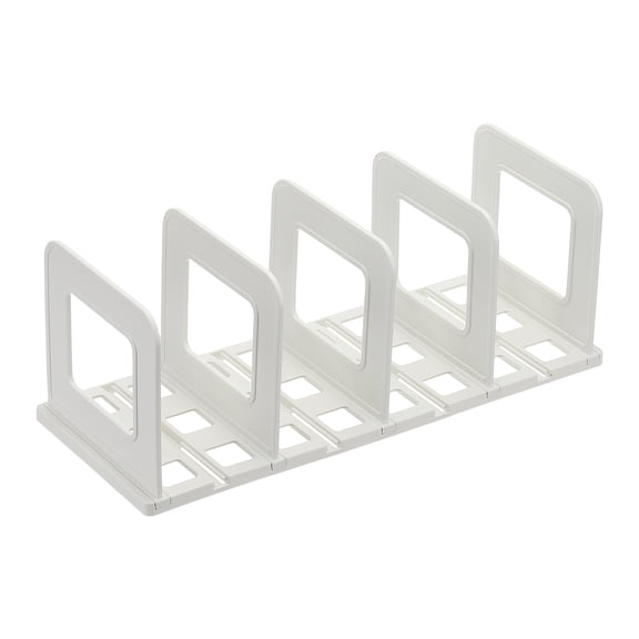 Uxcell Vertical Sorter for Desk, 4 Slots Plastics Adjustable File Organizer Desktop File Sorter Organizer for Office Desk Kitchen Shelf Storage Holder Paper Mail, White