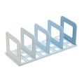 thumbnail image 1 of Uxcell Vertical Sorter for Desk, 4 Slots Plastics Adjustable File Organizer Desktop File Sorter Organizer for Office Desk Kitchen Shelf Storage Holder Paper Mail, Blue, 1 of 6