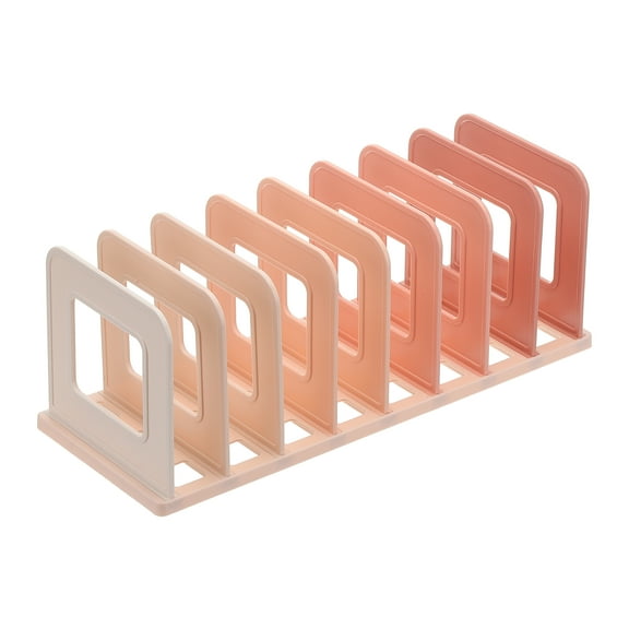 Uxcell Vertical Sorter for Desk, 8 Slots Plastics Adjustable File Organizer Desktop File Sorter Organizer for Office Desk Kitchen Shelf Storage Holder Paper Mail, Pink