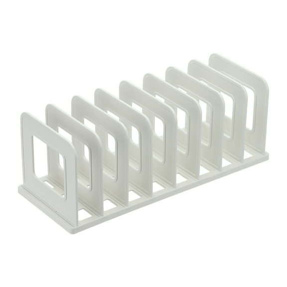 Uxcell Vertical Sorter for Desk, 8 Slots Plastics Adjustable File Organizer Desktop File Sorter Organizer for Office Desk Kitchen Shelf Storage Holder Paper Mail, White