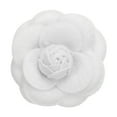 thumbnail image 1 of Uxcell Vintage Camellia Flower Brooches Handmade Fabric Flower Pins Floral Corsage for Women White, 1 of 6