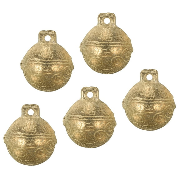 Uxcell Vintage Copper Bells, Mini Craft Jingle Bells 1.1" Metal Hanging Bells, Bronze 5Pack