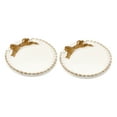 thumbnail image 1 of Uxcell Vintage Decorative Round Tray Resin Bow Knot Organizer Dish Plate, White 2 Pack, 1 of 5