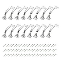 Uxcell 16Pcs 4 Inches Gate Handle with Screw for Closet Door Silver