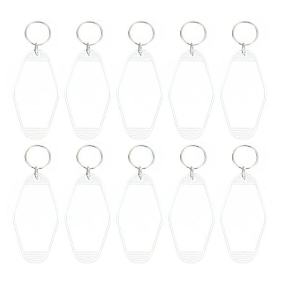Uxcell Vintage Motel Keychain Blank Hotel Keychain Rhombus Retro Key Tag Clear White