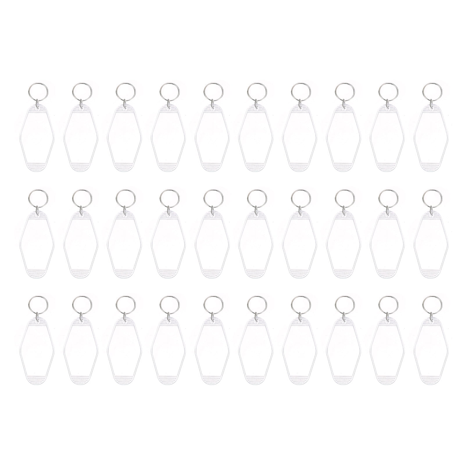 Uxcell Vintage Motel Keychain Blank Hotel Keychain Rhombus Retro Key Tag Transparent, 30 Pack