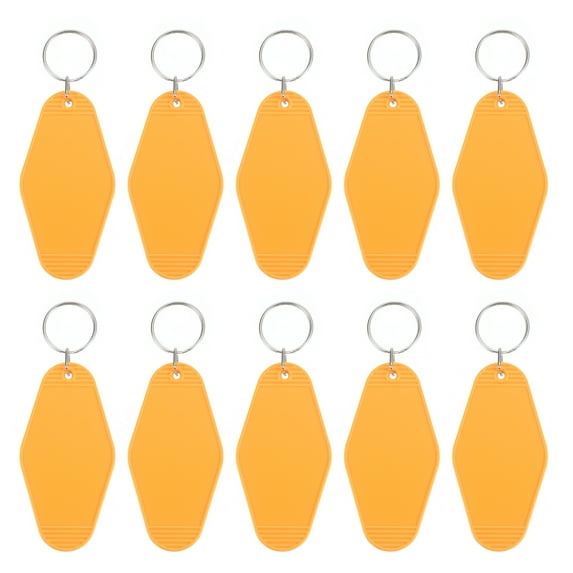 Uxcell Vintage Motel Keychain Blank Hotel Keychain Rhombus Retro Key Tag Yellow