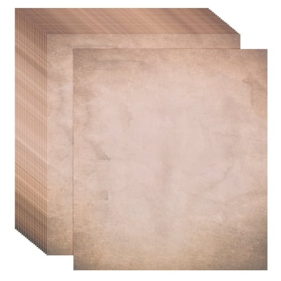 Uxcell Vintage Paper Parchment Paper Standard Printer Paper Double-sided Old Aged Paper for Scrapbooking Dark Brown