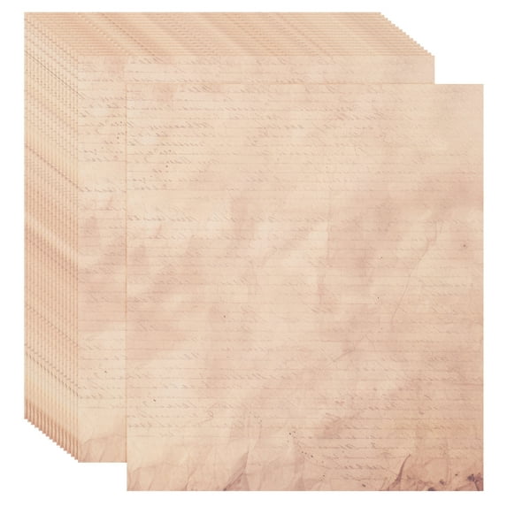 Uxcell Vintage Paper Parchment Paper Standard Printer Paper Double-sided Old Aged Paper for Scrapbooking Kraft