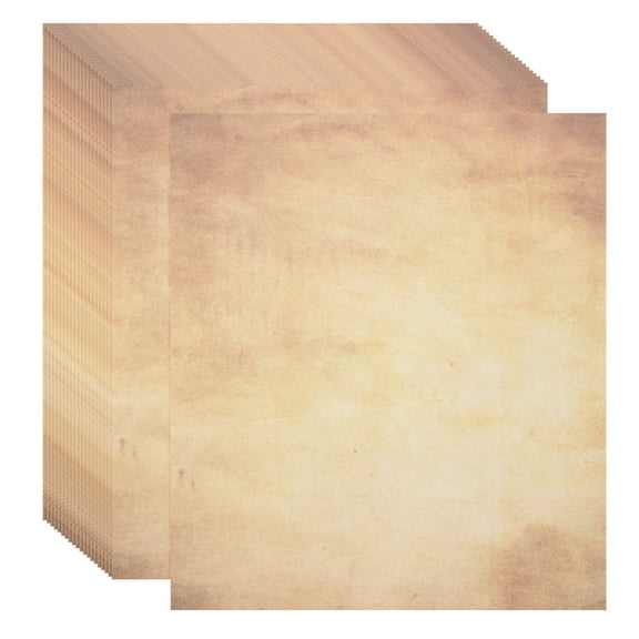 Uxcell Vintage Paper Parchment Paper Standard Printer Paper Double-sided Old Aged Paper for Scrapbooking Yellow