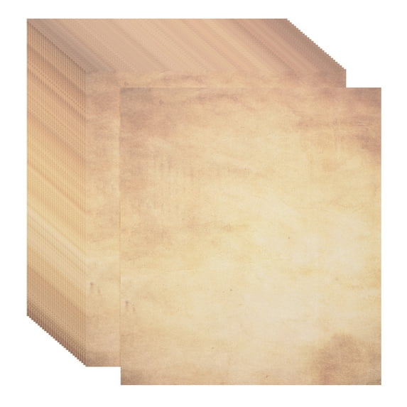 Uxcell Vintage Paper, Parchment Paper Standard Printer Paper Double-sided Old Aged Paper for Scrapbooking Yellow