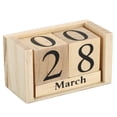 thumbnail image 1 of Uxcell Vintage Wood Block Perpetual Calendar, Reusable Wooden Month Date Display Blocks for Desk 3.7", Brown, 1 of 4