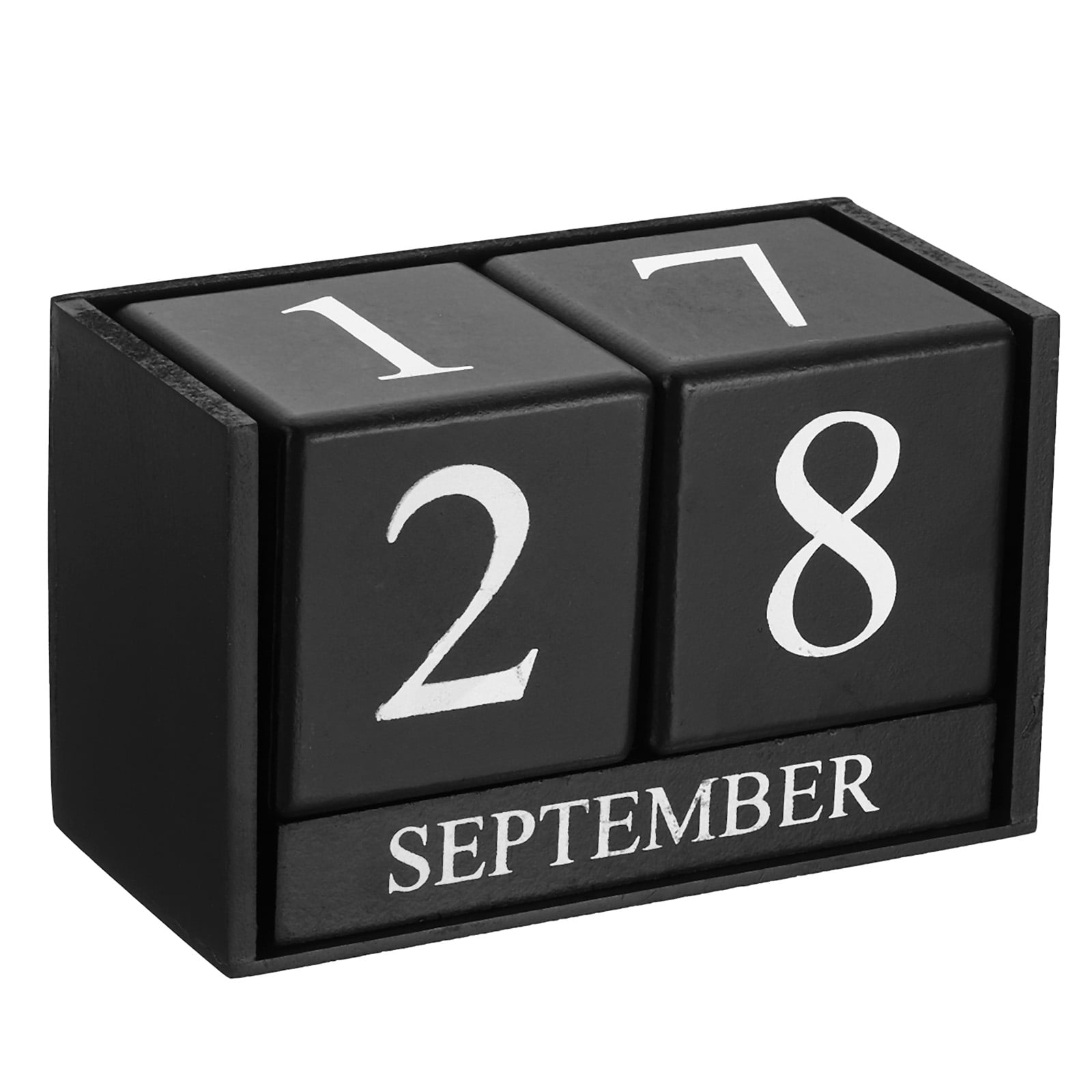 Uxcell Vintage Wood Block Perpetual Calendar, Reusable Wooden Month