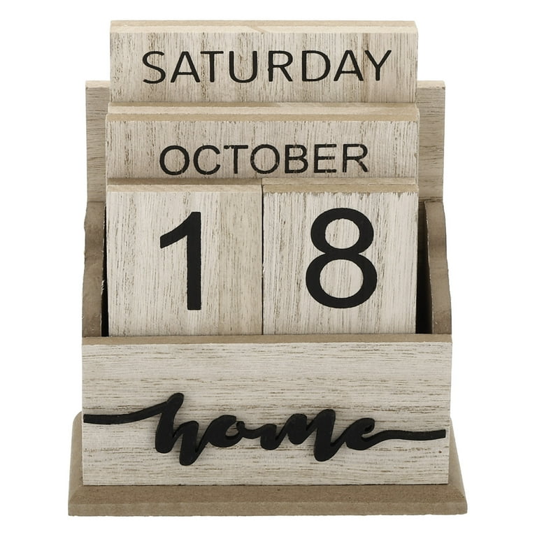 Vintage Wood Block Perpetual Calendar Vintage Wood Block Perpetual Calendar
