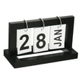thumbnail image 1 of Uxcell Vintage Wood Perpetual Calendar, Wooden Flip Calendar Turn Page Month Date Display for Desk, Black, 1 of 5