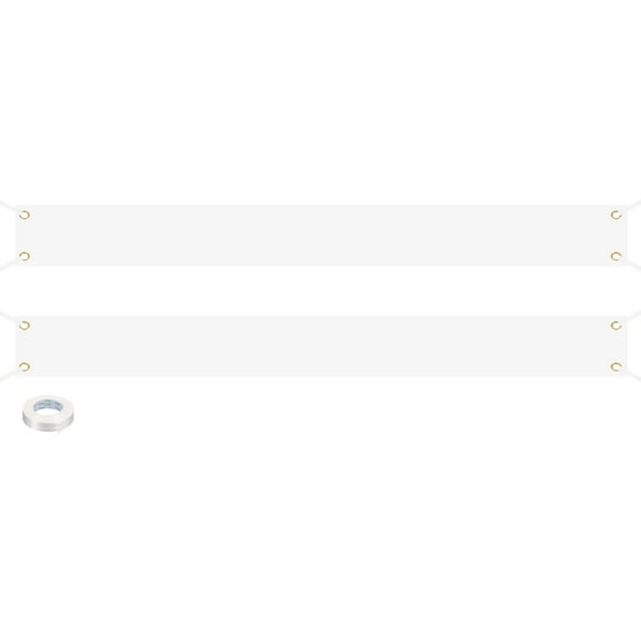 Uxcell Vinyl Blank Banners Signs to Decorate 1'x10' Sublimation White Banner, 2 Set