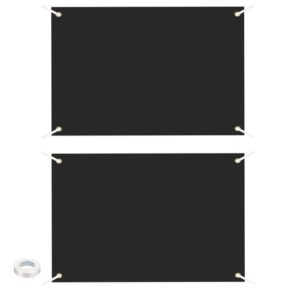 Uxcell Vinyl Blank Banners Signs to Decorate 2'x3' Sublimation Black Banner, 2 Set