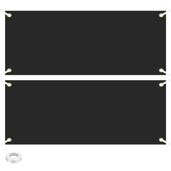 Uxcell Vinyl Blank Banners Signs to Decorate 2'x5' Sublimation Black Banner, 2 Pcs