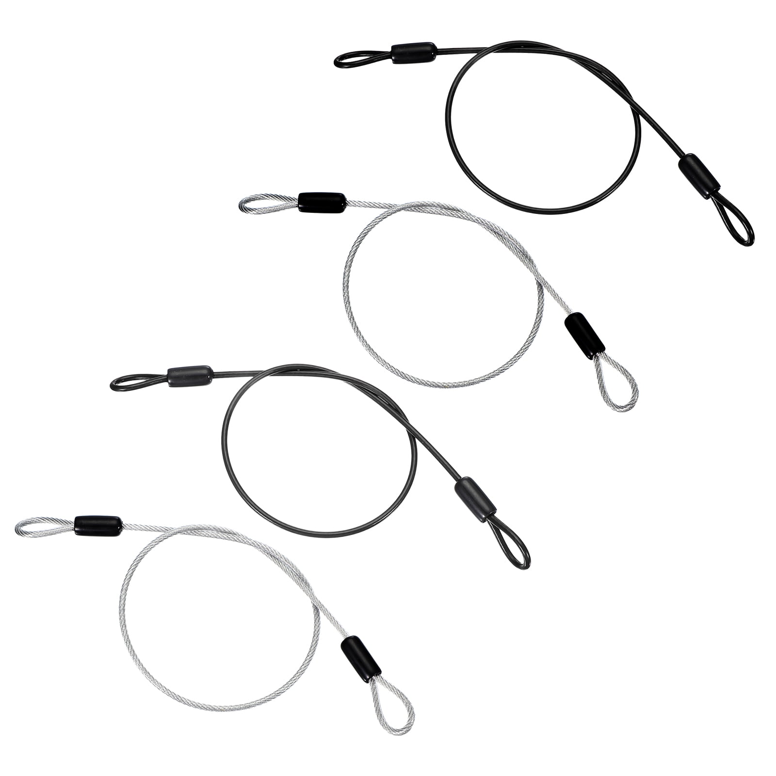 Uxcell Vinyl Coated Stainless Steel Cable with Loops Flexible Wire Rope ...