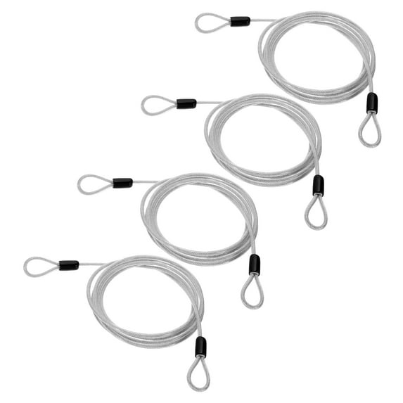 Uxcell Vinyl Coated Stainless Steel Cable with Loops Flexible Wire Rope Security Chain Lanyard Lock for Outdoor Luggage Lock Clear 5/32"x7 ft