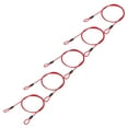 thumbnail image 1 of 5/32" Dia Vinyl Coated Stainless Steel Cable with Loops, 5 Pcs 4 ft (47")  Lanyard Lock for Outdoor Stage Lock, Red, 1 of 7