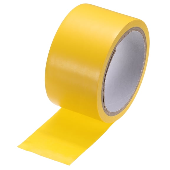 Uxcell Vinyl Floor Tape 2" x 54 ft Non-Abrasive Floor Marking Tape Outdoor Playing Field Marking Equipment for Warehouse Gyms Athletics Restaurants, Yellow