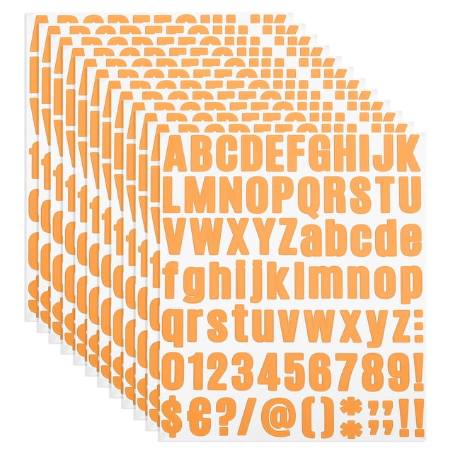 Orange Sticker Letters Uxcell Vinyl Letters Numbers Stickers Kit, Self Adhesive Decals for ...