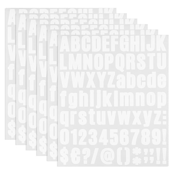 Uxcell Vinyl Letters Numbers Stickers Kit, Self Adhesive Decals for Mailbox, Sign White 486 Pieces 6 Sheets