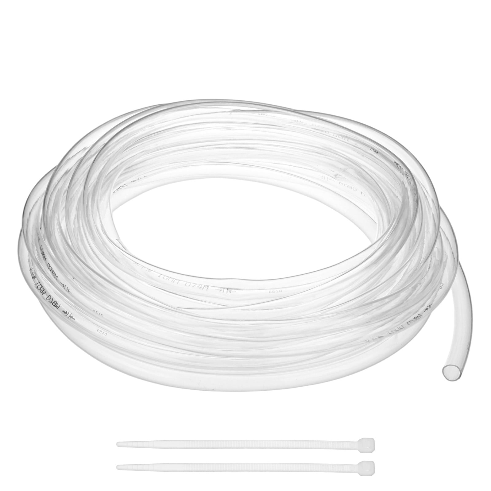 Uxcell Vinyl Tubing 0.39" ID x 0.47" OD 30ft Flexible Plastic Tube With 2 Hose Ties, Lightweight Hybrid Hose for Water Gardening [Clear]