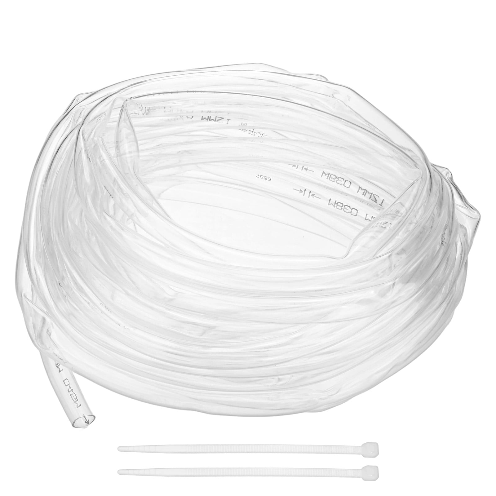 Uxcell Vinyl Tubing 0.47" ID x 0.55" OD 30ft Flexible Plastic Tube With 2 Hose Ties, Lightweight Hybrid Hose for Water Gardening [Clear]