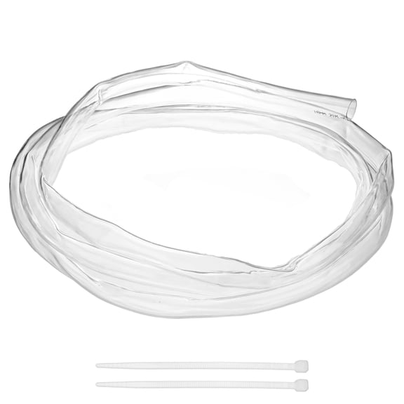 Uxcell Vinyl Tubing 0.63" ID x 0.55" OD 10ft Flexible Plastic Tube With 2 Hose Ties, Lightweight Hybrid Hose for Water Gardening [Clear]