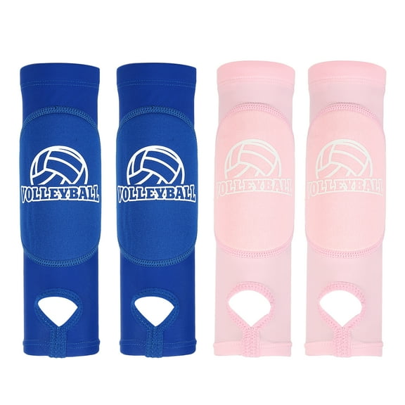 Uxcell Volleyball Arm Sleeves, 2 Pair Passing Forearm Sleeve with Protection Pads Thumbhole, Pink, Blue