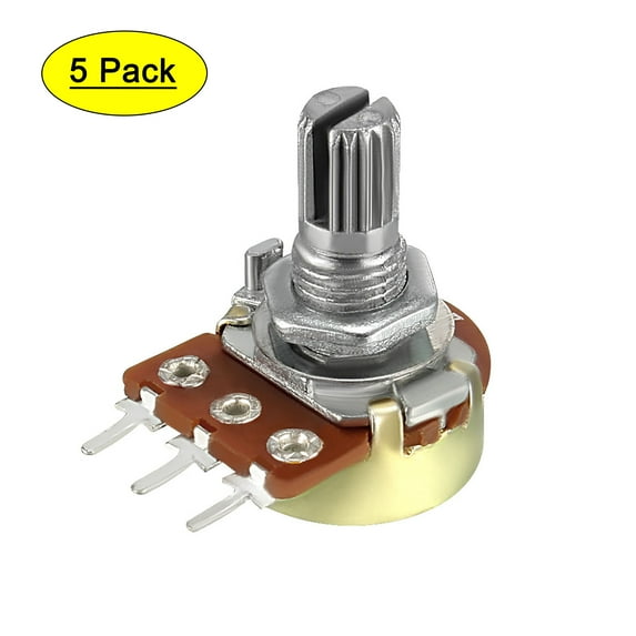 Uxcell WH148 1K Ohm Variable Resistors Single Turn Carbon Taper Potentiometer 5packs
