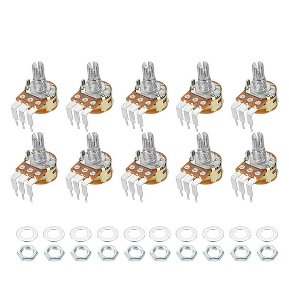 Uxcell WH148 500K Ohm Variable Resistors Single Rotary Carbon Film Potentiometer 10pack