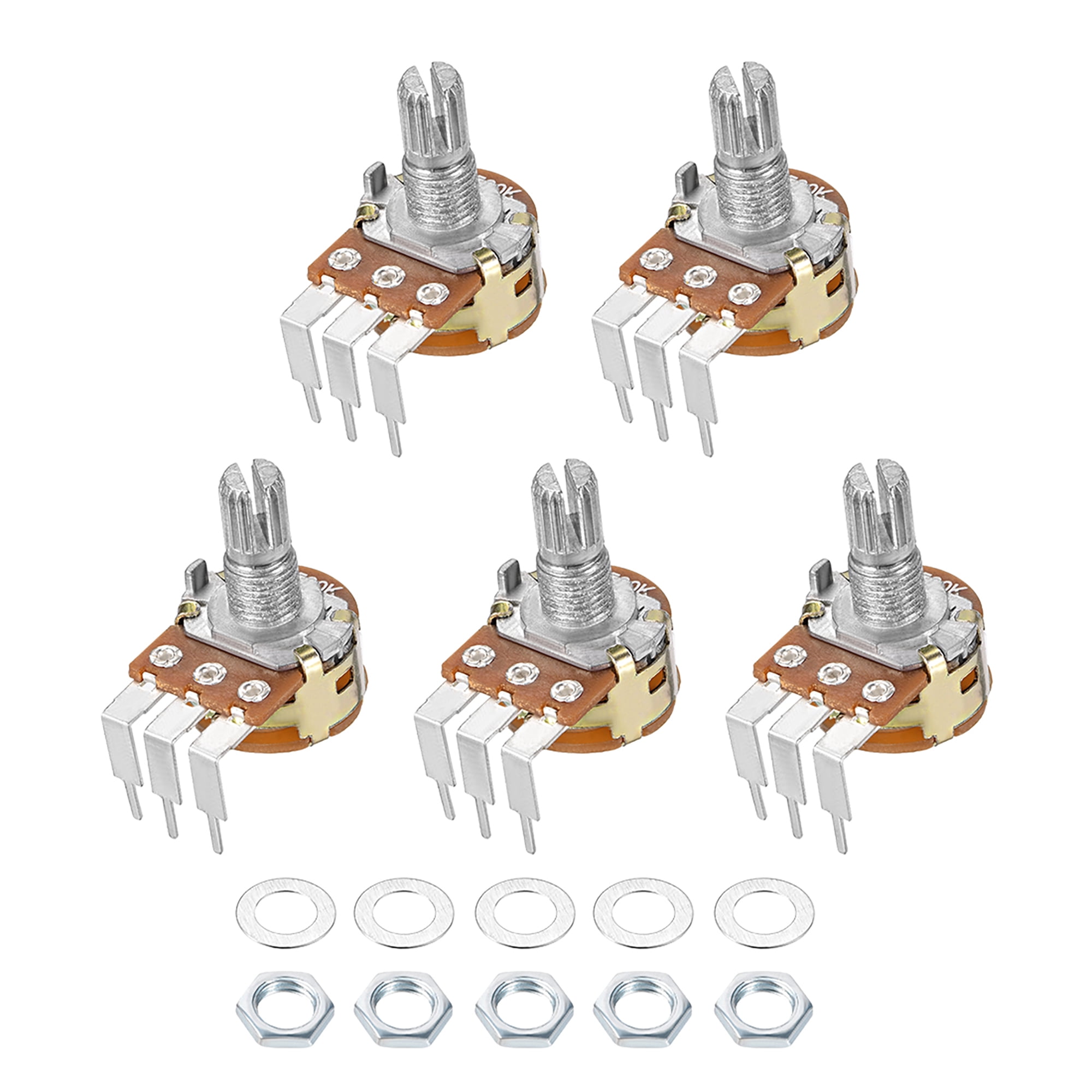 Uxcell WH148 B50K Ohm Variable Resistors Single Rotary Carbon Film ...