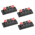 thumbnail image 1 of Uxcell WP4-10 Spring Speaker Terminal Clip Push Release Connector Strip Block Plastic Black 4pcs, 1 of 2
