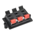 thumbnail image 1 of Uxcell WP6-03B Spring Speaker Terminal Clip Push Release Connector Strip Block Plastic Black 1pcs, 1 of 3