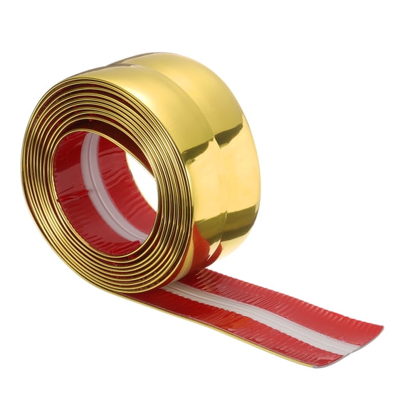Uxcell Wall Corner Protector Molding Trim 2.4" 10 ft Flexible Caulk Strip, Gold