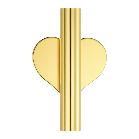 Uxcell Wall Flower Vase Tube Dried Flower Vase Racks Heart-Shaped Wall-Mounted Flower Tube Gold Tone
